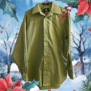 Stafford Wrinkle-free 15 1/2 34-35 Lime Green Men’s Button Up Dress Shirt